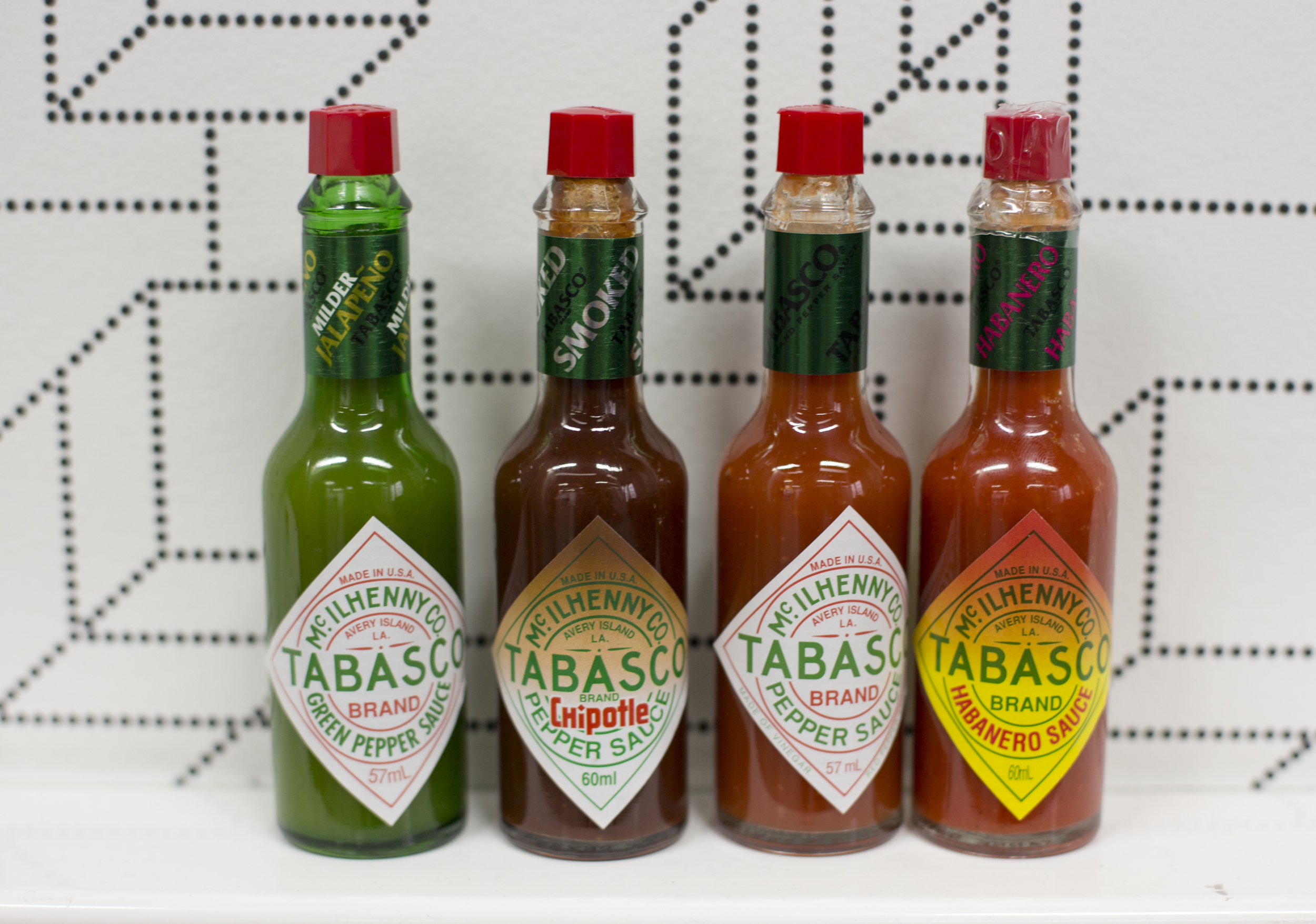 Different kind of Tabasco sauces