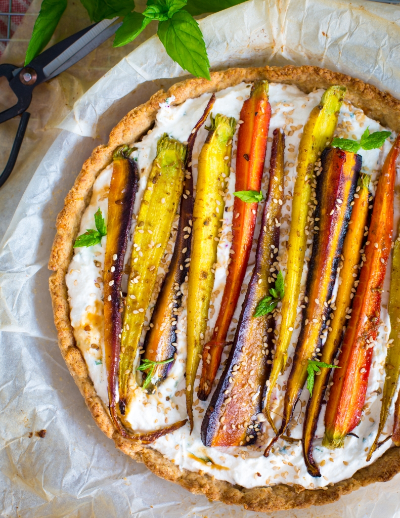 roasted carrot and ricotta pie