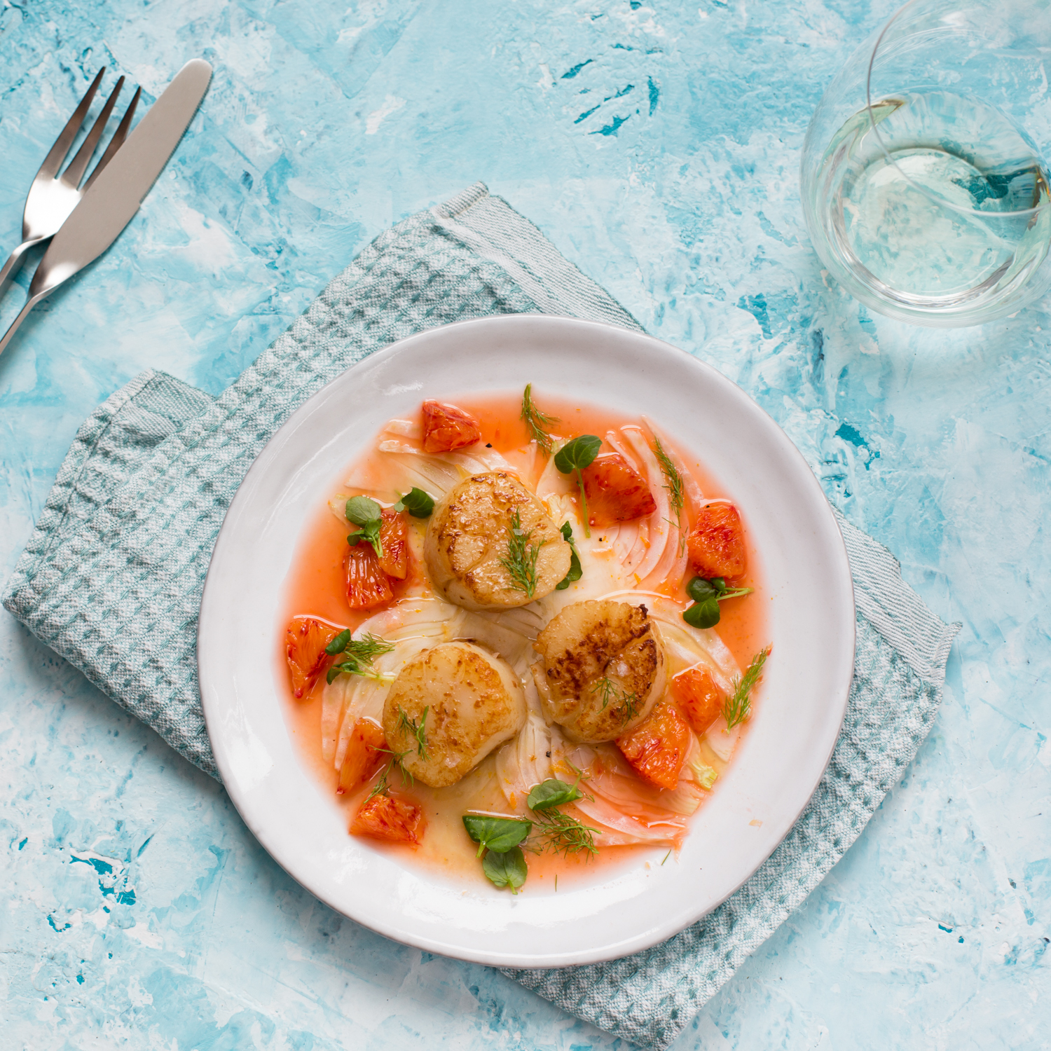 scallops goes well with blood orange